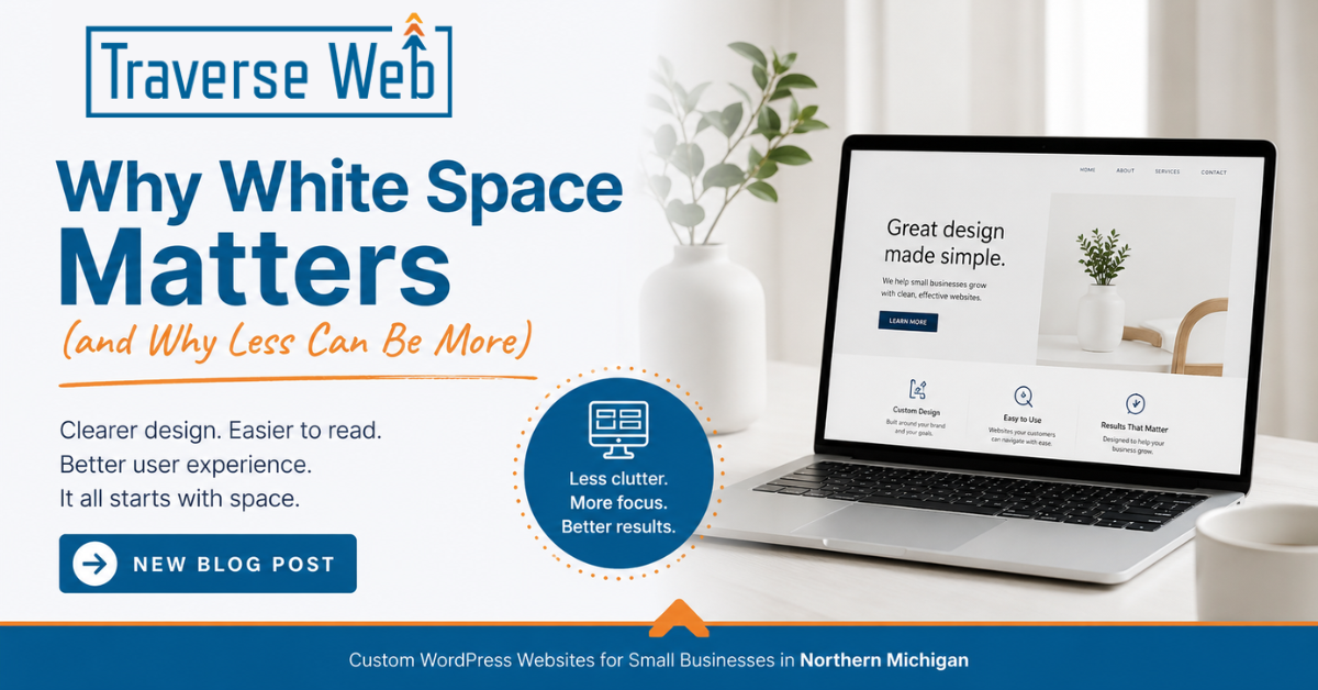 Learn why white space improves readability, navigation, and usability, and how less clutter can create a better website experience.