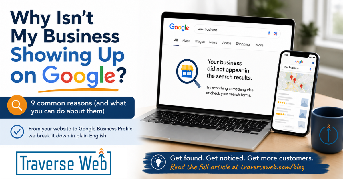 Can’t find your business on Google? Learn common reasons why and what you can do to improve your website and local search visibility.